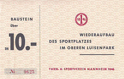 Baustein über 10 DM. TSV Mannheim von 1846 | Foto: Vereinsarchiv