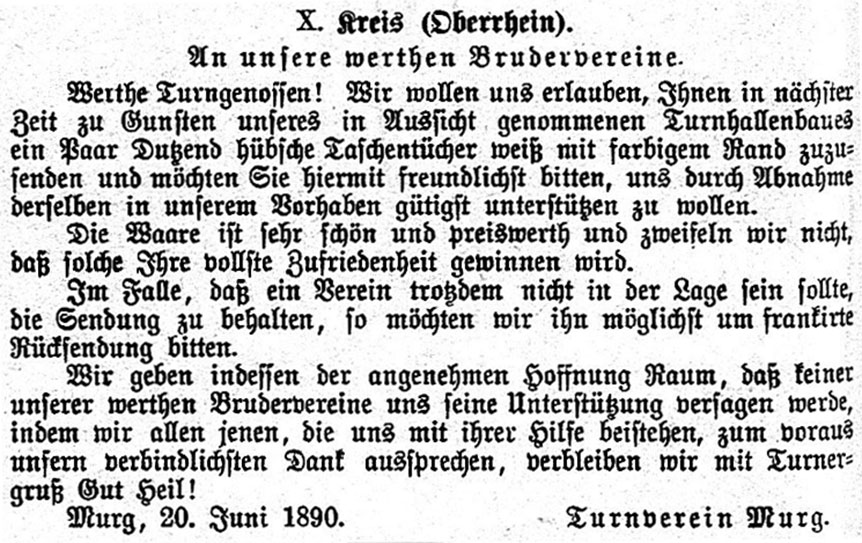 Deutsche Turnzeitung Nr. 26, 26. Juni 1890, S. 464 | Foto: Lothar Wieser